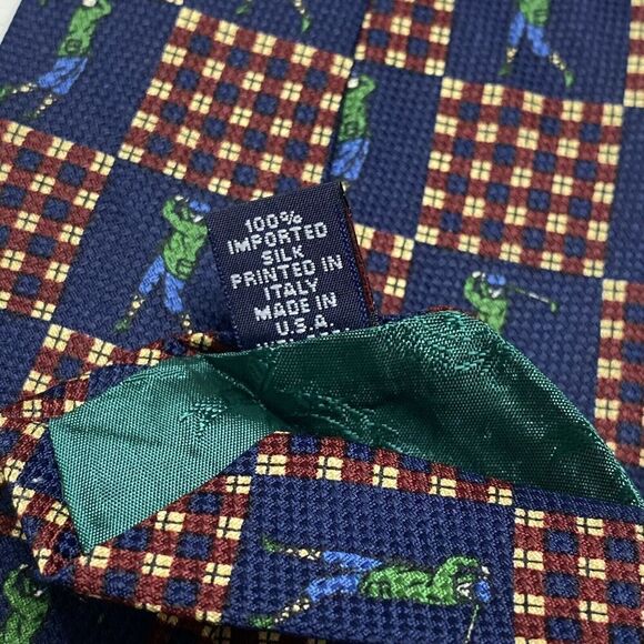 Tommy Hilfiger Tie Men's Maroon Golfers 100% Silk 57" x 4" USA Y2K - Picture 5 of 7